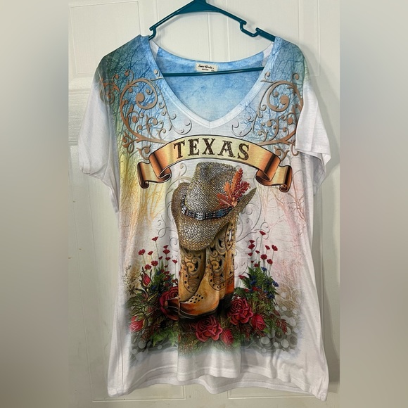 sweet Gensie Tops - Woman’s short  sleeve TEXAS shirt